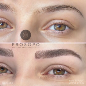 πριν και μετά microblading φρυδιών
